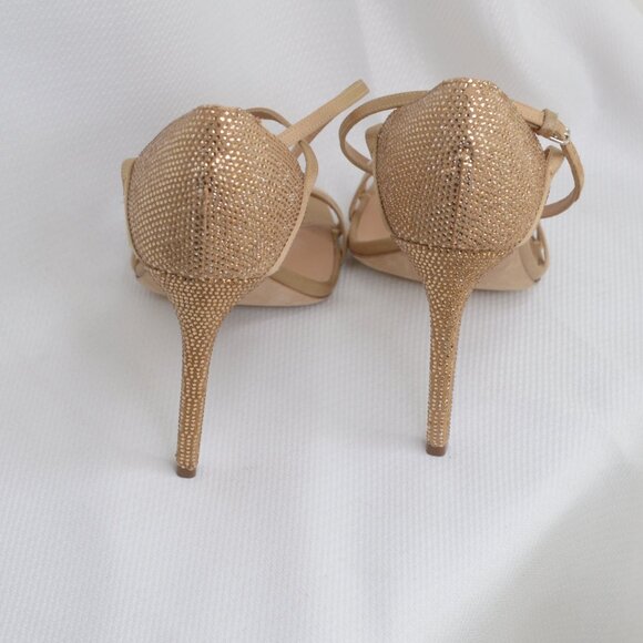 NWOB Salvatore Ferragamo Ines X5 Crystal Embelished Ankle Strap Heels Sz 9.5 - Picture 6 of 10